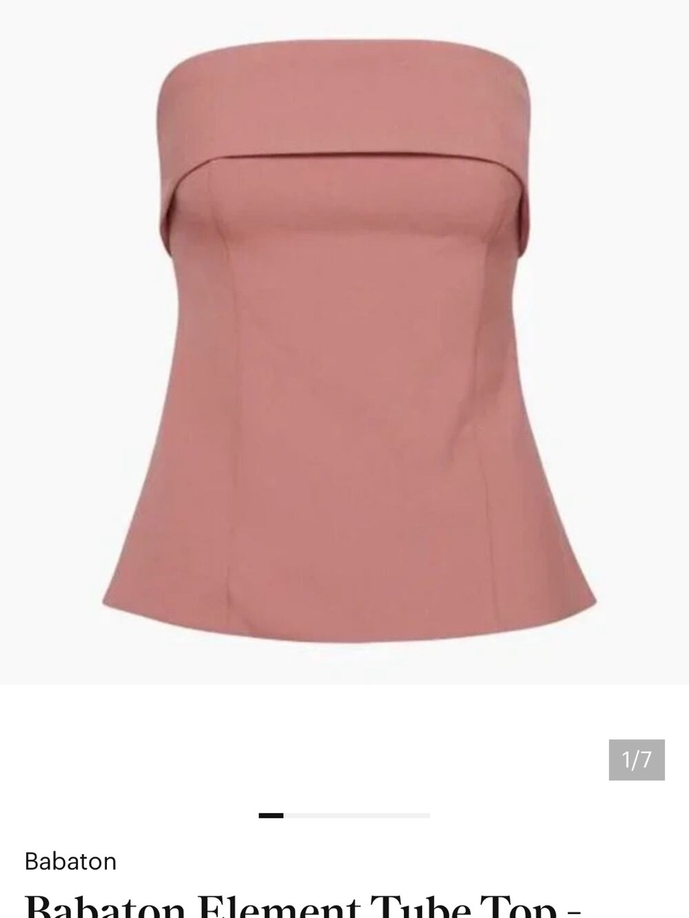 BRAND NEW Aritzia Babaton Element Tube Top in Dusty Rose